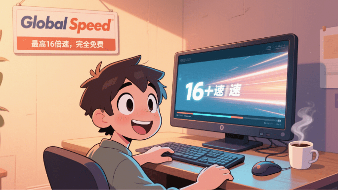 视频最快16倍速播放！更适合当代大学生体质的视频倍速神器，支持网盘倍速、刷部分网课 Global Speed